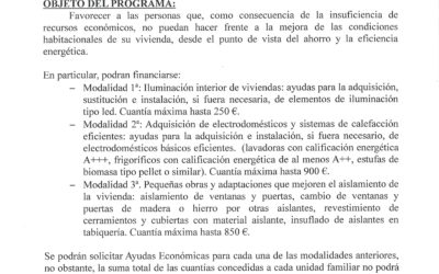 PROGRAMA DE INTERVENCIÓN FAMILIAR EN SITUACIONES DE POBREZA ENERGÉTICA: MICRORREFORMAS ENERGÉTICAS DE VIVIENDAS 2016