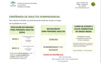 MATRÍCULAS I.E.S. LOS PEDROCHES – SEMIPRESENCIAL