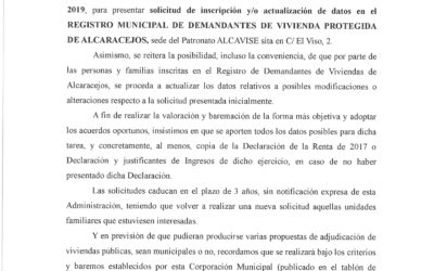 REGISTRO MUNICIPAL DE DEMANDANTES DE VIVIENDA PROTEGIDA