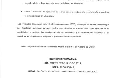 CONVOCATORIA DE SUBVENCIONES PARA REHABILITACIÓN DE VIVIENDAS