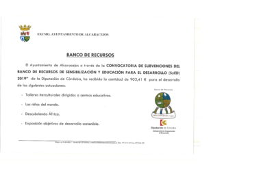 SUBVENCIÓN DEL BANCO DE RESURSOS DE SyED 2019