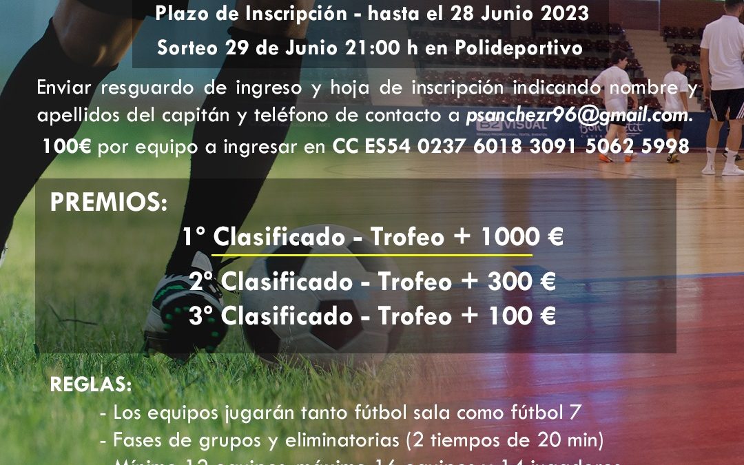 Bases e inscripción para el VIII Maratón de Fútbol 7 – Fútbol Sala 2023 y VIII Maratón de Pádel 2023